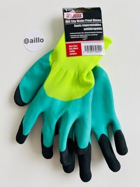 Tool Bench Anti Slip Water Proof Gloves, green